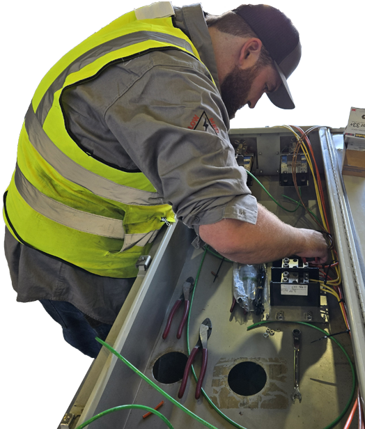 An ESR mechanic working on electrical components
